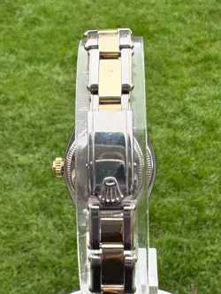 ROLEX DATEJUST LADIES 26mm 18k GOLD & SS, GOLD DIAL WITH DIAMOND MARKERS, OYSTER