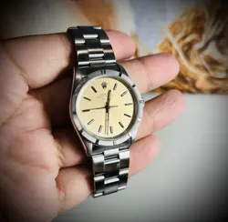Rolex Air-King Ref 14010 Oyster Bracelet Circa 1995 Turned Bezel Champagne Dial