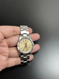 Rolex Air-King Ref 14010 Oyster Bracelet Circa 1995 Turned Bezel Champagne Dial