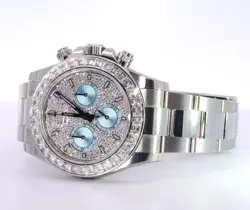 ROLEX 2025 DAYTONA 126576TBR DIAMOND ICE DIAL AND BEZEL PLATINUM WATCH FULL SET