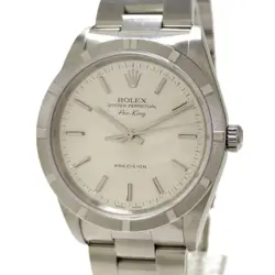 ROLEX AIR KING AUTOMATIC SS SILVER DIAL K NUMBER 14010M USED SKAI-0
