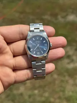 ROLEX AIR KING 14000M BLUE ARABIC DIAL CASE SIZE 34×34MM MEN'S USED WATCH
