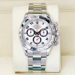 ROLEX DAYTONA COSMOGRAPH 116509 SILVER ARABIC RACING DIAL WHITE GOLD 40MM