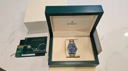 ROLEX DATEJUST 126200 36MM STAINLESS STEEL BLUE DIAL WATCH 2019 BOX + PAPERS
