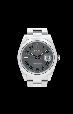 ROLEX DATEJUST WIMBLEDON 126300 STAINLESS STEEL 41MM B&P 2024 SMOOTH BEZEL