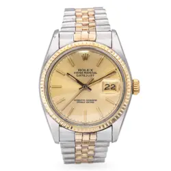 VINTAGE ROLEX DATEJUST TWO-TONE 14K GOLD & STEEL MEN'S WATCH 16013