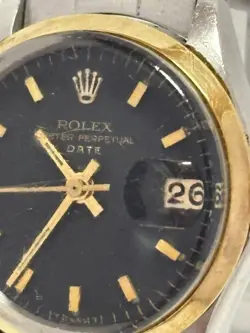ROLEX WATCH OYSTER PERPETUAL DATE AUTOMATIC 25MM BLACK DIAL AUTOMATIC ANALOG