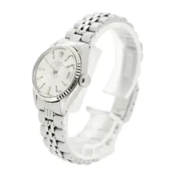 ROLEX WATCH OYSTER PERPETUAL DATE 6517 SS WG WOMEN CASE SIZE 24MM SILVER DIAL