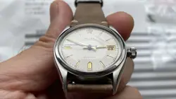 ROLEX WATCH PRECISION OYSTER DATE 6094 MANUAL WINDING SILVER LEATHER OVERHAULED