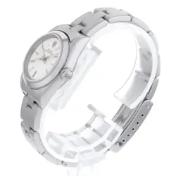 ROLEX WATCH OYSTER PERPETUAL 76080 SILVER DIAL 23.5MM STAINLESS STEEL W/BOX
