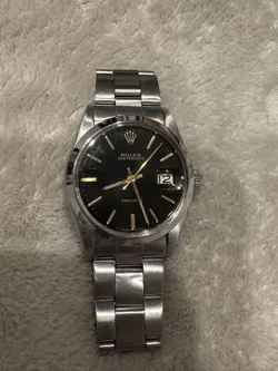 ROLEX WATCH OYSTERDATE 6694 PRECISION 1968 ORIGINAL DIAL BLACK GENUINE BRACELET