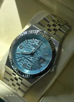 MENS ROLEX STAINLESS STEEL AUTOMATIC BLUE DIAL WATCH