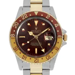 ROLEX GMT MASTER 16753 BROWN BARNACLE DIAL ALL TRITIUM SINGLE BUCKLE 65 NUMB...