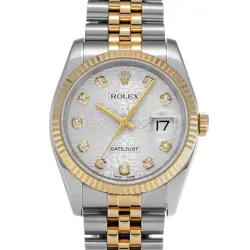 ROLEX DATEJUST 116233G SILVER COMPUTER/DIAMOND WATCH 681809
