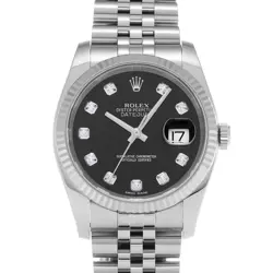 ROLEX DATEJUST 116234G BLACK/DIAMOND WATCH 680716