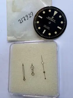 ROLEX 5508 MIRROR DIAL HAND SET LONG HANDS LARGE SECOND DOT USED