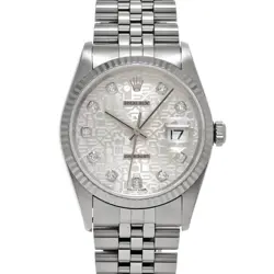 ROLEX DATEJUST 16234G SILVER/DIAMOND WATCH 681837