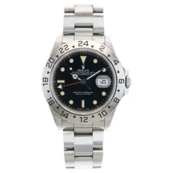 ROLEX EXPLORER 2 BLACK DIAL AUTOMATIC STAINLESS WATCH SILVER 16570 USED 4D5931A8