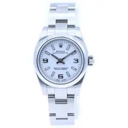 ROLEX 176200 OYSTER PERPETUAL WHITE DIAL SS AT STAINLESS AUTOMATIC WATCH USED 2F