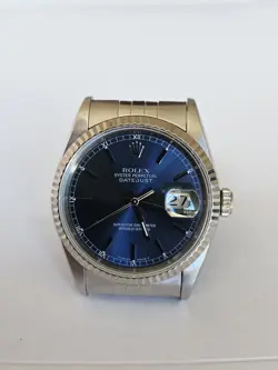 ROLEX DATEJUST 36MM 16234 BLUE DIAL GOOD CONDITION YEAR 1995/96