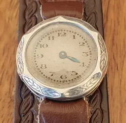 ANTIQUE SOLID STERLING SILVER ROLEX OFFICERS TRENCH WATCH - SPARES/REPAIR