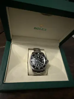 ROLEX SEA DWELLER BLACK DIAL,  STAINLESS STEEL AUTOMATIC MENS WATCH, WITH  CASE