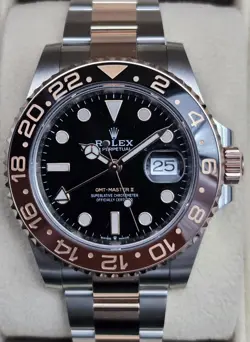 MINT 2022 ROLEX GMT-MASTER II ROOTBEER 126711CHNR TWO TONE COMPLETE SET