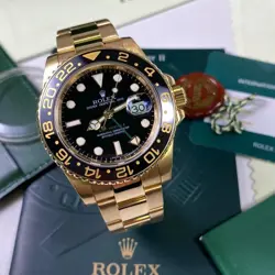 ROLEX GMT MASTER II 116718LN 18K YELLOW GOLD BLACK DIAL 40MM