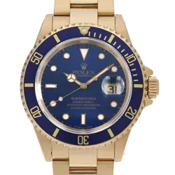 ROLEX SUBMARINER DATE 16618 BLUE ALL TRITIUM X NUMBER SECOND HAND MENS