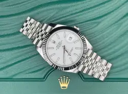 Rolex Datejust 41mm Mens White Dial Jubilee Bracelet (126334) - New COMPLETE SET