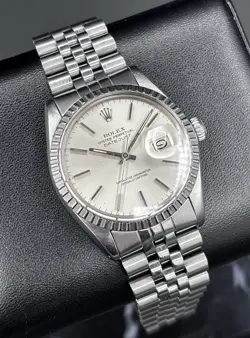 ROLEX DATEJUST 16030 JUBILEE BRACELET SILVER DIAL FULL SET BOX PAPERS 1980