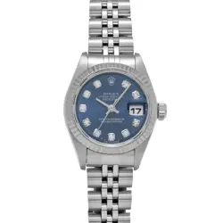 ROLEX DATEJUST 69174G BLUE/DIAMOND WATCH 674934