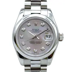 ROLEX DATEJUST 26 PINK SHELL 179166NG PINK LADIES USED WATCH #71028