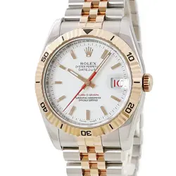 ROLEX DATEJUST TURN-O-GRAPH 116261 WHITE CASE SIZE 36MM USED WATCH #72528