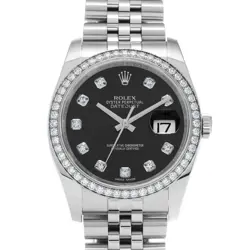 ROLEX DATEJUST 36 116244G BLACK CASE SIZE 36×36MM MEN'S USED WATCH #71028