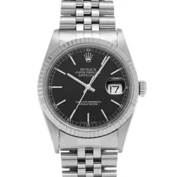 ROLEX DATEJUST 16234 BLACK CASE SIZE 36×36MM MEN'S USED WATCH #7311328