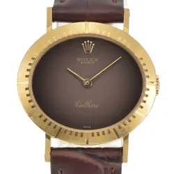 ROLEX CHERINI 4081 VINTAGE K18YG / LEATHER HAND WINDING LADIES WATCH A#141545