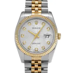 ROLEX DATEJUST 116233G SILVER CASE SIZE 36×36MM MEN'S USED WATCH #71728