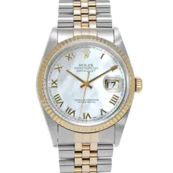 ROLEX DATEJUST 16233NR WHITE CASE SIZE 36×36MM MEN'S USED WATCH #71128