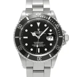 ROLEX SUBMARINER DATE 16610 BLACK CASE SIZE 40×40MM MEN'S USED WATCH #717728
