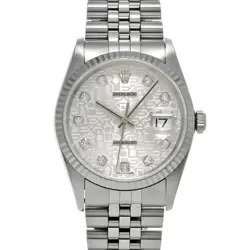 ROLEX DATEJUST 16234G SILVER CASE SIZE 36×36MM MEN'S USED WATCH #712328