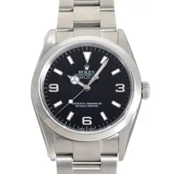 ROLEX 114270 BLACK MEN'S USED WATCH #713528