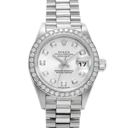 ROLEX DATEJUST 79136G SILVER CASE SIZE 26×26MM LADIES USED WATCH #71128