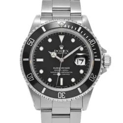 ROLEX SUBMARINER DATE 16610 BLACK CASE SIZE 40×40MM MEN'S USED WATCH #757728