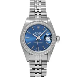 ROLEX OYSTER PERPETUAL DATE 79240 BLUE LADIES USED WATCH #71028