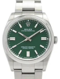 ROLEX OYSTER PERPETUAL 36 126000 GREEN CASE SIZE 36MM MEN'S USED WATCH #731028