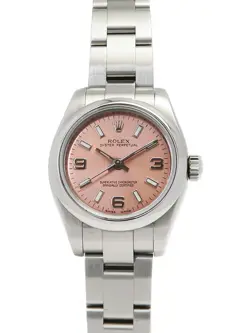 ROLEX OYSTER PERPETUAL 176200 PINK CASE SIZE 26MM LADIES USED WATCH #711428