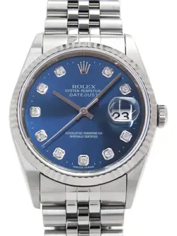 ROLEX DATEJUST 16234 BLUE CASE SIZE 36MM MEN'S USED WATCH #7811328