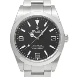ROLEX EXPLORER 1 214270 BLACK CASE SIZE 39MM X 39MM MEN'S USED WATCH #722628
