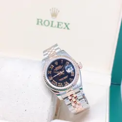 ROLEX 26MM 18K HALF ROSE GOLD BLACK ROMAN DIAL DATEJUST REF: 179171 (2015)